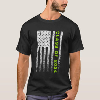 Camiseta Clase De 2024 Bandera Estadounidense Antigua