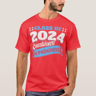 Camiseta Clase De 2024 Cuenta regresiva Estudiante Graduado
