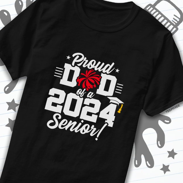 Camiseta Clase de 2024 Graduación Cheer Dad Senior 2024 (Subido por el creador)
