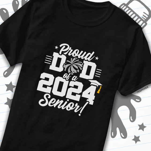 Camiseta Clase de 2024 Graduación Cheer Dad Senior 2024 (Subido por el creador)