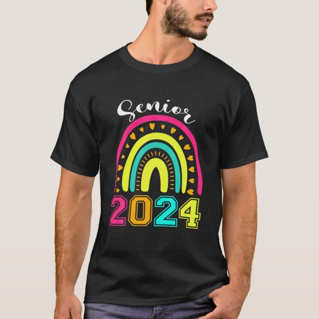 Camiseta Clase De 2024 Senior 2024 Rainbow Senior 24 (Anverso)