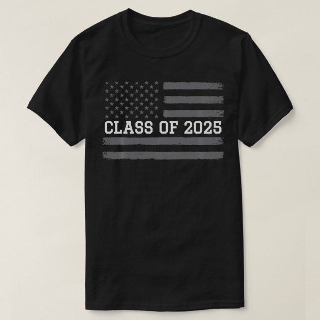 Camiseta Clase de 2025 Bandera estadounidense en peligro (Diseño del anverso)