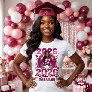 Camiseta Clase de 2026 En Mi Era de Graduación Chica Negra 