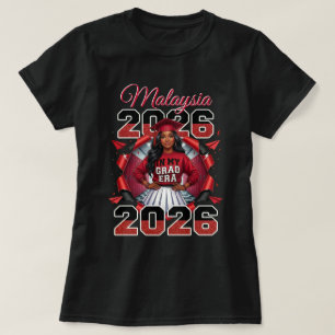 Camiseta Clase de 2026 En Mi Era de Graduada Chica Negra Ro