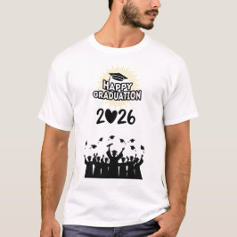 Camiseta Clase de 2026 Feliz Graduación - Minimalista 