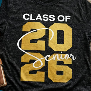 Camiseta Clase de 2026 Graduación de último año Escritura e