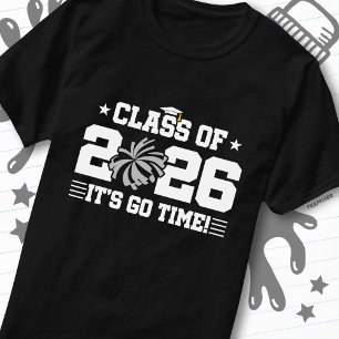 Camiseta Clase de 2026 Gray Cheer Graduación ¡Es hora de pa