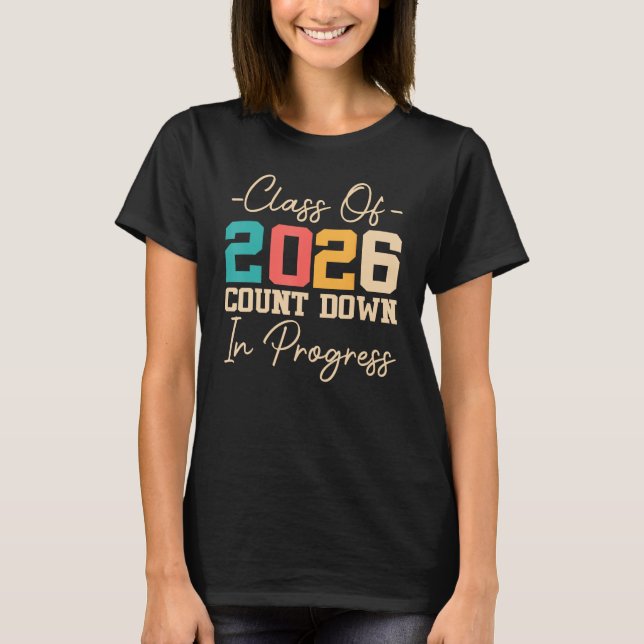 Camiseta Clase De 2026 Recuento En Curso 2026 Graduati (Anverso)