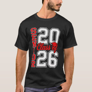 Camiseta Clase de 2026 Senior 26 Rojo Graduación Graduado