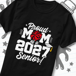 Camiseta Clase de 2027 Cheer de Graduación de Sénior Orgull