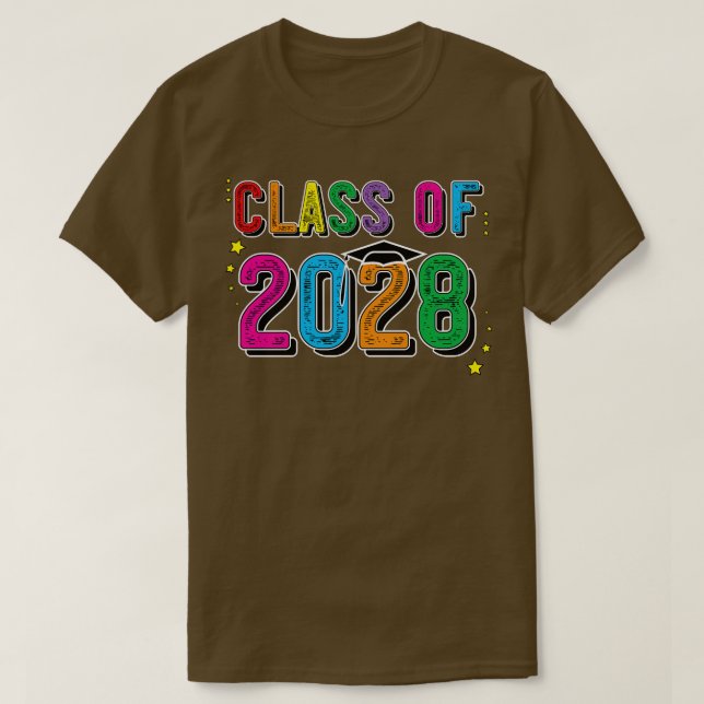 Camiseta Clase De 2028 Crecer Con Mí Graduación Senior (Diseño del anverso)