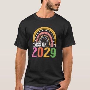 Camiseta Clase De 2029 Senior 2029 Boho Rainbow Grow Con M