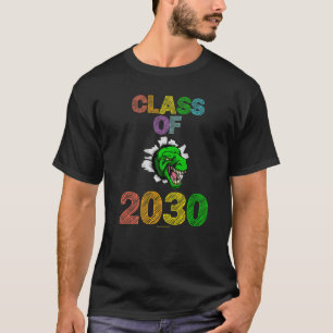 Camiseta Clase De 2030 Chalk Rex Dinosaur Elementary Kinder