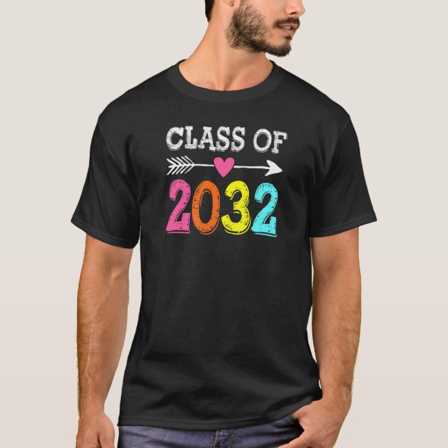 Camiseta Clase De 2032 Crecer Con Mí Graduación Primer Día  (Anverso)