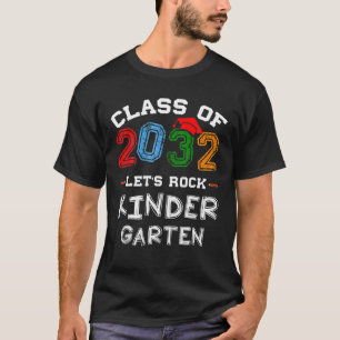 Camiseta Clase de 2032 Let's Rock Kindergarten Team Back to