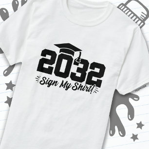 Camiseta Clase de 2032 Rótulo de graduación My Shirt Senior