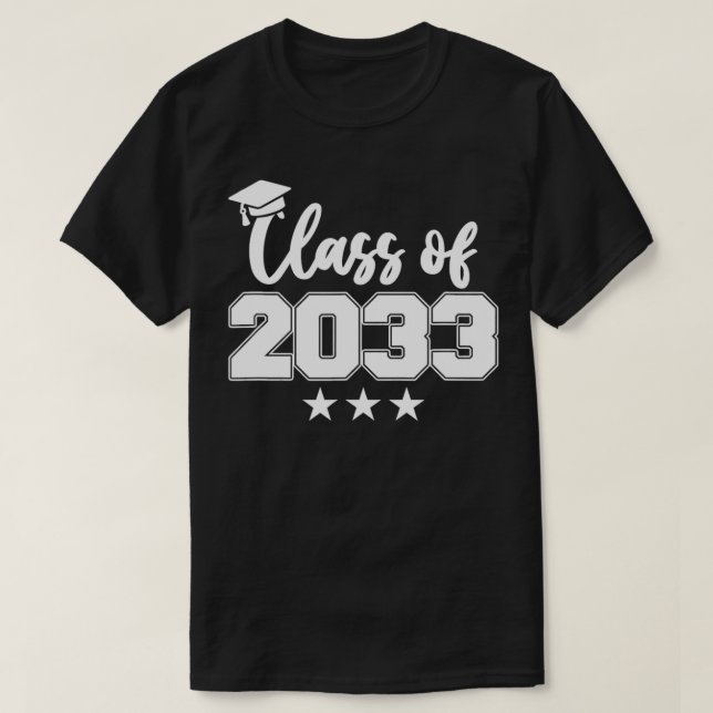 Camiseta Clase de 2033 Aumenta el primer día de estudios (Diseño del anverso)