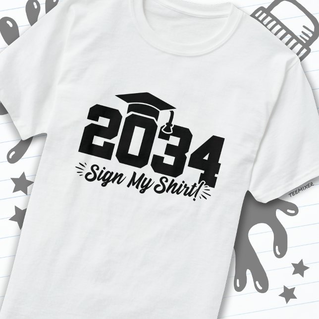 Camiseta Clase de 2034 Rótulo de graduación My Shirt Senior (Subido por el creador)