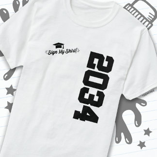 Camiseta Clase de 2034 Rótulo de graduación My Shirt Senior