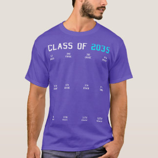 Camiseta Clase de 2035 Crecer con mi Graduación Primer Día 