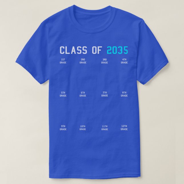 Camiseta Clase de 2035 Crecer con mi Graduación Primer Día  (Diseño del anverso)