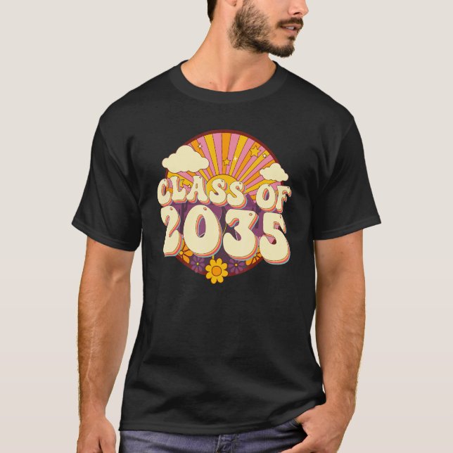 Camiseta Clase De 2035 De Vuelta A La Escuela Groovy Retro  (Anverso)