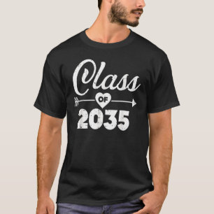 Camiseta Clase De 2035 Heart Arrow Pre K Kindergarten Grow