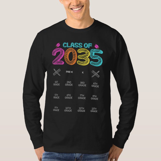 Camiseta Clase De 2035 Primer Día De Educación (Anverso)