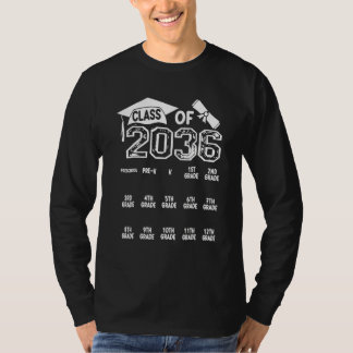 Camiseta Clase De 2036 Crece Conmigo Huella Pre K 12vo Gr