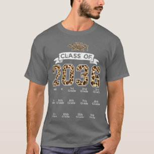 Camiseta Clase de 2036 Crecer conmigo Leopard PreK de huell