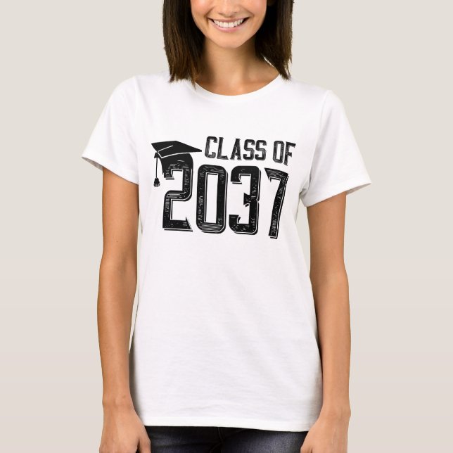 Camiseta Clase De 2037-Crecer Con El Espacio De Huellas Man (Anverso)