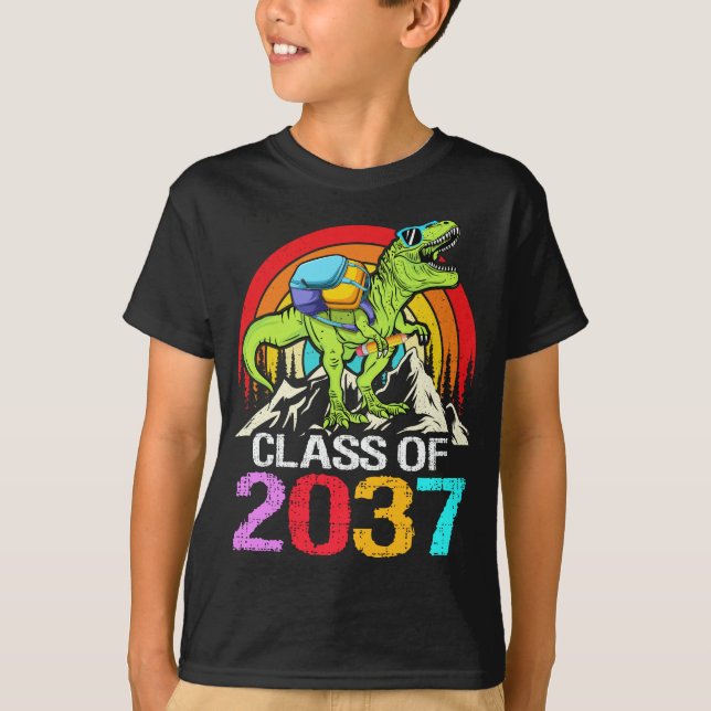 Camiseta Clase De 2037 Crecer Con Mi Dinosaurio De Vuelta A (Anverso)