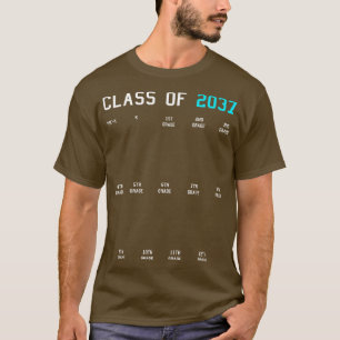 Camiseta Clase de 2037 Crecer con mi Graduación Primer Día 
