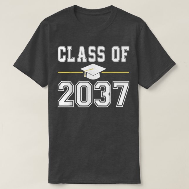Camiseta Clase De 2037 Crecer Con Mí Graduación Primer Día  (Diseño del anverso)