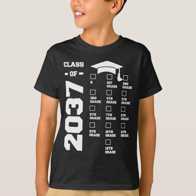 Camiseta Clase De 2037 Crecer Con Mí Primer Día De Educació (Anverso)