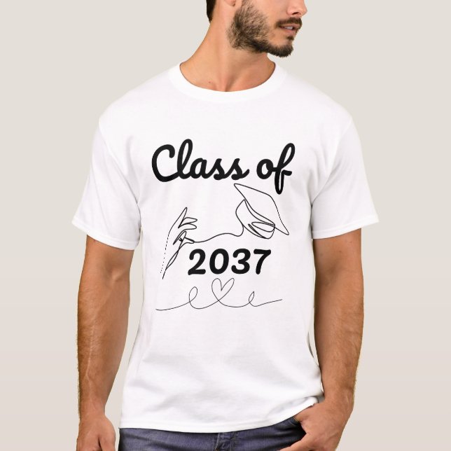 Camiseta Clase de 2037 Crecer conmigo pre-k a 12º grado (Anverso)