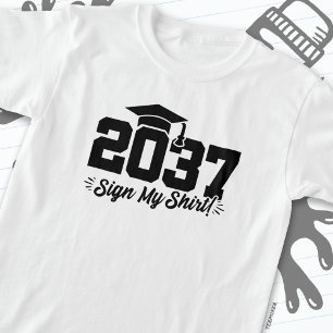 Camiseta Clase de 2037 Rótulo de graduación My Shirt Senior