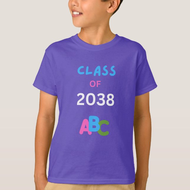 Camiseta Clase de 2038 con abc (Anverso)