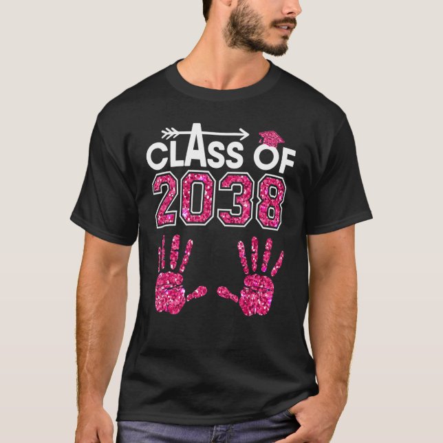 Camiseta Clase De 2038 La Huella De Huellas Pink De Niños C (Anverso)