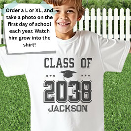 Camiseta Clase de 2038 para el primer día de clases fotográ