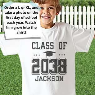 Camiseta Clase de 2038 para el primer día de clases fotográ