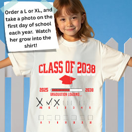 Camiseta Clase de 2038 PK-12 Primer día de escuela