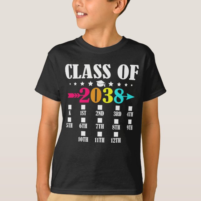 Camiseta Clase De 2038 Primer Día Del Jardín De Menores 12º (Anverso)
