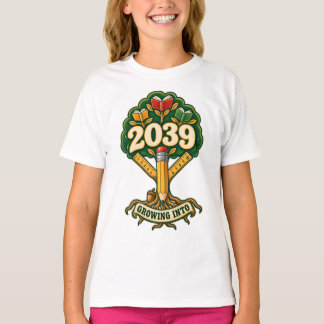 Camiseta Clase de 2039 Árbol de Aprendizaje con Lápiz