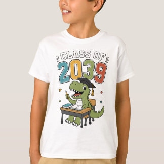 Camiseta Clase de 2039 Graduado Futuro Dinosaurio T Rex Gra