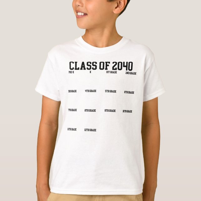 Camiseta Clase de 2040 Crecer con mi Graduación de huellas  (Anverso)