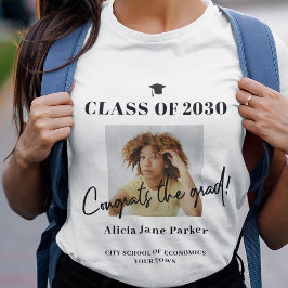 Camiseta Clase de año de foto graduada de congrats grad scr