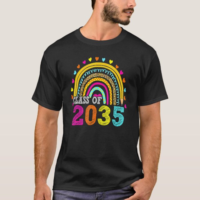 Camiseta Clase De Arcoiris 2035 Crecer Con Mí Primer Día De (Anverso)