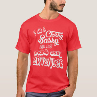 Camiseta Clase de bartender femenino Sassyee divertido rega