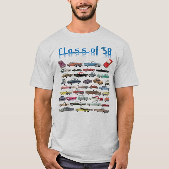 Camiseta Clase de clásicos de automóviles de 1958 (Anverso)
